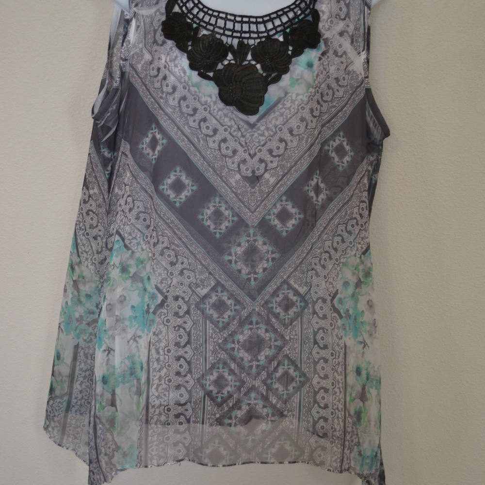 Style &Co Embroidered 2 Layer BOHO XL Summer Shirt